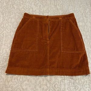 Corduroy Burnt Orange Mini Skirt
